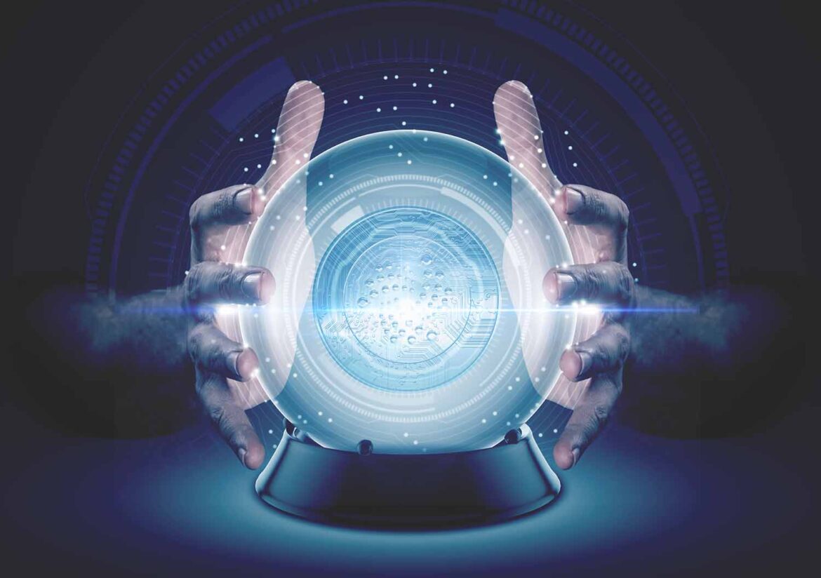 Hands On Crystal Ball And Cryptocurrency