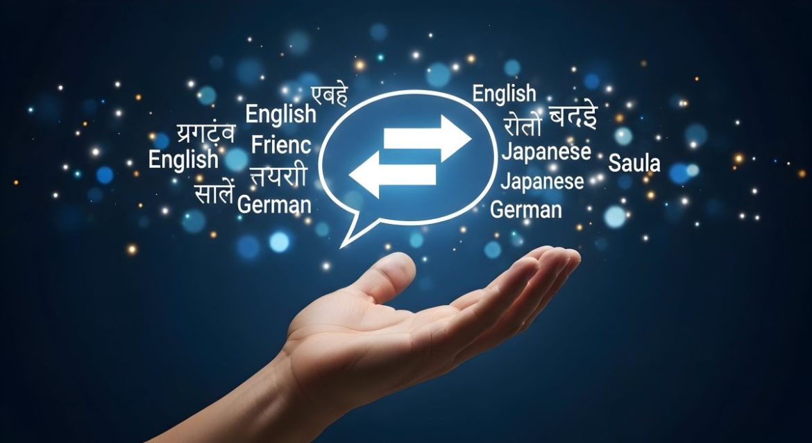 A hand holds languages often used in clinical trials
